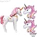 Cute Unicon Balloons Set - 1 Xtra Large Unicorn Balloon 46 Inch | 2 Unicorn Ballon 42 Inch | Pastel Rainbow Unicorn Party Supplies | Baby Shower Party Decoration | Mylar Unicorn Birthday Balloons
