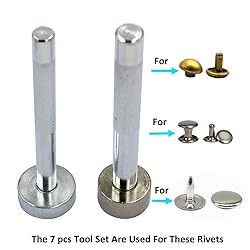 DGOL 7 pcs Metal Domed Rivet Fixing Setting Tool