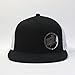 The Vintage Year Solid Cotton Twill Flat Brim Mesh Adjustable Snapback Trucker Baseball Cap (Black/Black/White)