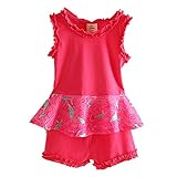 LittleSpring Little Girls Summer Outfit Beach Flared Sundress and Shorts Set