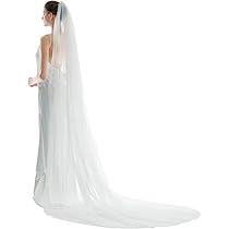 【C15261】VEIL 1.5 LESSON 01 Sheena Beads Waltz Length Veil | Azazie CA