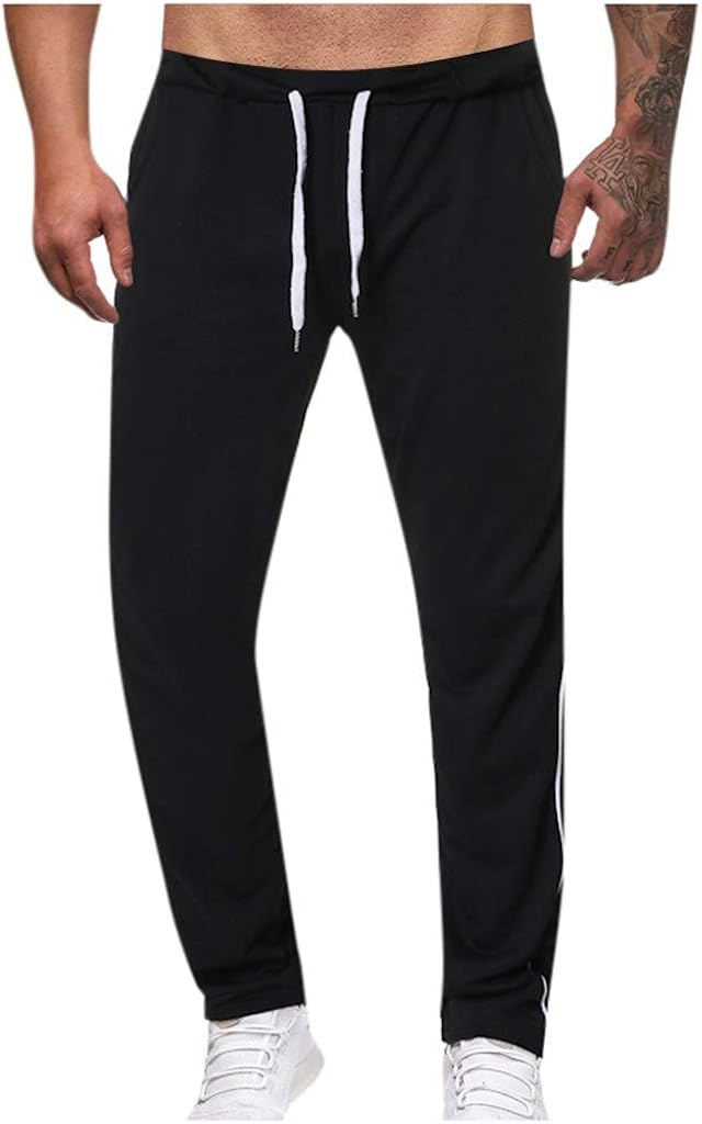 MIS1950s Men's Sweatpant Outdoor Drawstring Long Pants for Jogging, Workout, Gym, Running, Training with Pockets