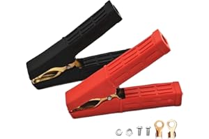 SLGAHGS 2pcs Power Replacement Jumper Cable Heavy Duty Battery Jumper Cable Clamps Heavy Duty Pure Copper Car Battery Clamps - Jumper cable clamp Replacements for Jump Starter Cables (500A)
