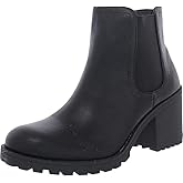 SUN STONE Womens Morghan Faux Suede Round Toe Ankle Boots Black 9 Medium (B,M)