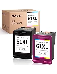OA100 - Cartucho de tinta remanufacturado de repuesto para HP 61 61XL 61 XL para Envy 5530 4500 4502 5535 OfficeJet 4630 4635 4632 DeskJet 2540 2541 2542 1010 3050A 3510 1510 1050 (1 negro, 1 tricolor)