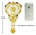 Ivenf Heart Shape Royal Vintage Princess Mirror, Hand-Painted Metal Handheld Mirror, Golden