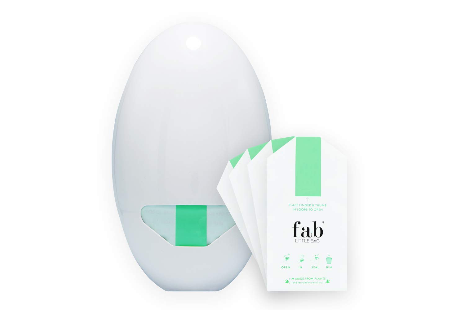 Fab Little Bag Sanitary Disposal Bags, Bag Dispenser Wall Mounted Unit + Refill Pack, Hygienic Sanitary Bags for Tampons