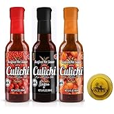 Salsa Culichi (TM) Official Habanero Sauce & Savory Seafood Hot Sauce Made With The Famous "Red Gold" Chiltepin Chili & Negra (Authentic Mexican Salsa) (3 Bottles) + TheValleySpecialist Magnet