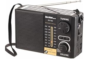 Multi-Band AM/FM/SW Radio (Model IS-F10S) | Portable Solar Bluetooth Radio with 3INCH Speaker | USB/TF Card Playback, LED Lig
