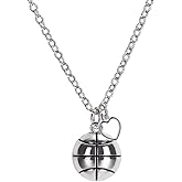 GIMMEDAT Heart Baseball, Basketball, Lacrosse, Soccer, Softball, Tennis, Volleyball Necklace for Women Sports Fan Jewelry Gift for Player