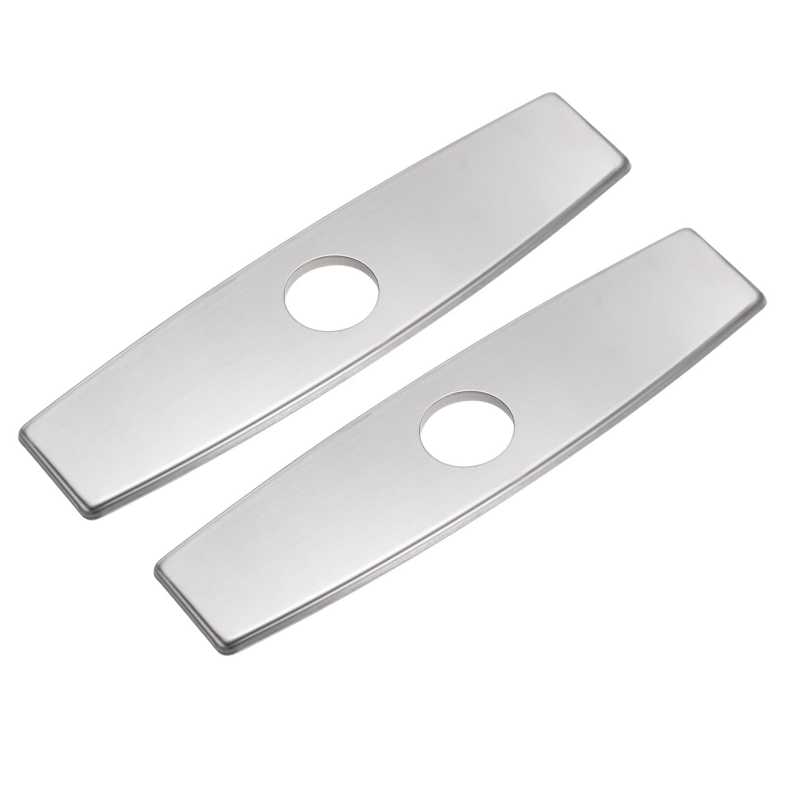 uxcell 2pcs 10 Inch Hole Cover Deck Plate Escutcheon, Stainless Steel Sink Cover Plate for Bathroom or Kitchen Sink Faucet, Round Brushed Silver