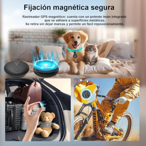 GPS Car Tracker, Magnetic Smart Tag Tracker, Hidden Tracker Locator, No Subscription, Waterproof IP67, Compatible with iOS and Android, for Vehicles/Keys/Motorcycle/Luggage/Kids/Wallet-Black