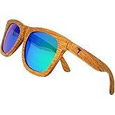 Pelican Sunwear Wood Sunglasses | Polarized | Vintage Wooden Frame | UV Protection | Bamboo Case