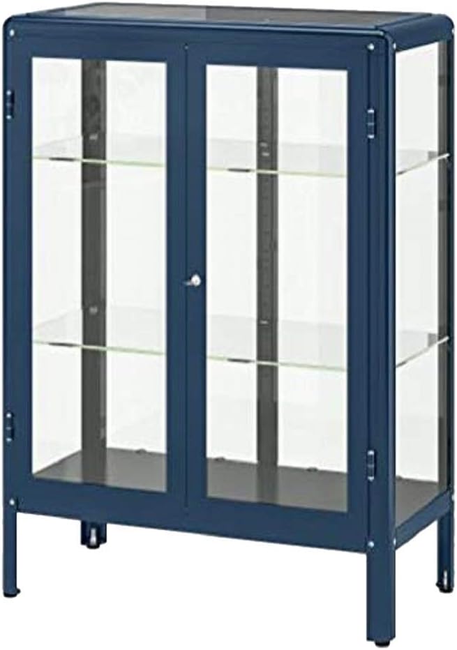 Amazon Com Ikea Fabrikor Glass Door Cabinet Blue Size 31 7 8x44