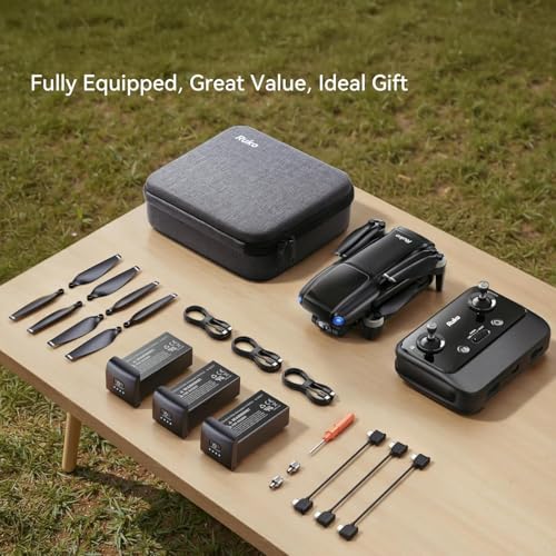 Ruko Drone with 4K UHD Camera for Adults with 3-Axis Brushless Gimbal, 8K Photo, 20000ft Transmission, 96 Mins Flight (3 Batteries), Under 249g FAA-Exempt, GPS Follow, Auto Return, Beginner Friendly