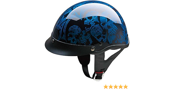 Black Screaming Skulls Half Helmet 