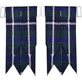 Tartan Kilt Hose Sock Flashes with Heavy Buckle Adjusters