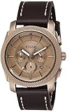 Fossil Men's FS5075 Machine Chronograph Leather Watch – Dark Brown