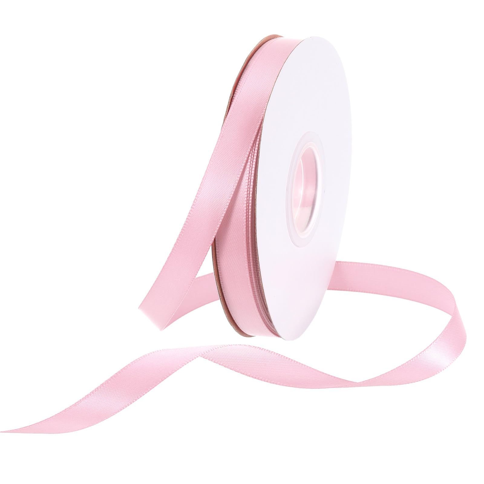 Rebower 25 Yard/75ft Satin Ribbon Thick Double Face Grosgrain Silk Ribbon, [for Gift Wrapping, Hair Bows, Wedding, Cake, Flower] - 3/8"(10mm)/Pale Pink
