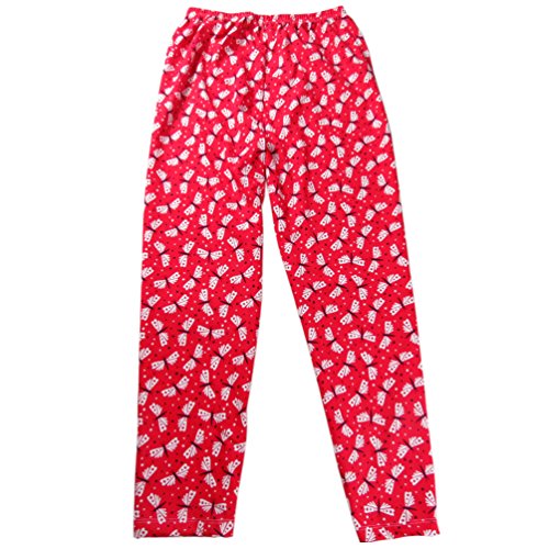 ENJOYNIGHT Women's Stretch Cotton Pajama Pants Print Sleepwear (One Size (fits for S-XL), Red Dragonfly)
