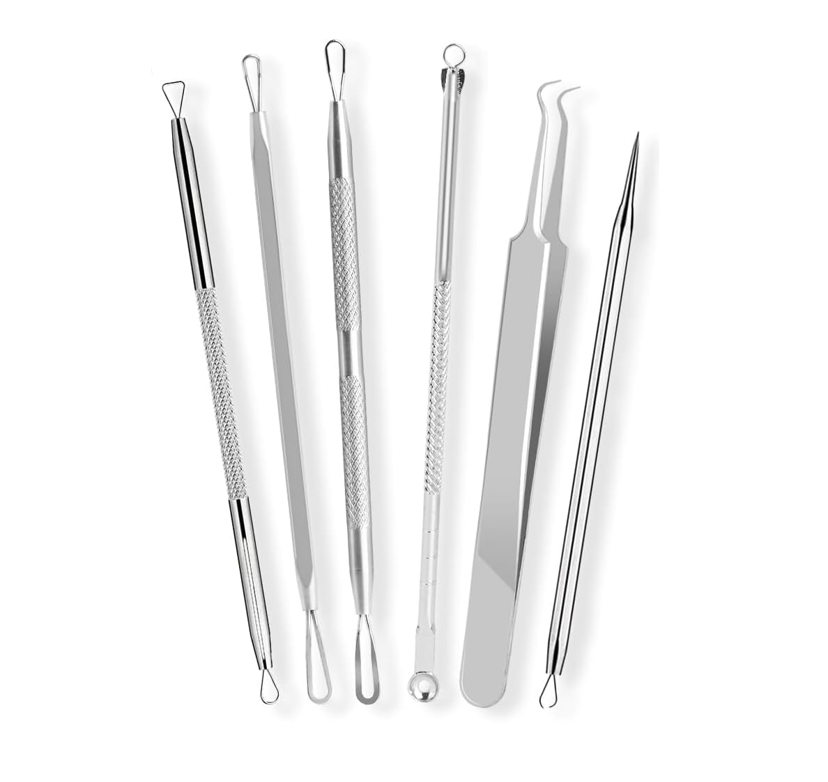 Photo 1 of [6 Pcs] Blackhead Remover Tools for Acne - Surgical Stainless Steel Pimple Popper Tool Kit, Comedones & Blemish Extraction Kit