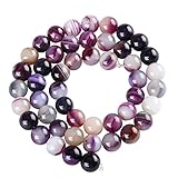 AAA Natural Purple Stripe Agate Gemstone Loose Round Beads 10mm Spacer Beads For Jewelry Making 15.5