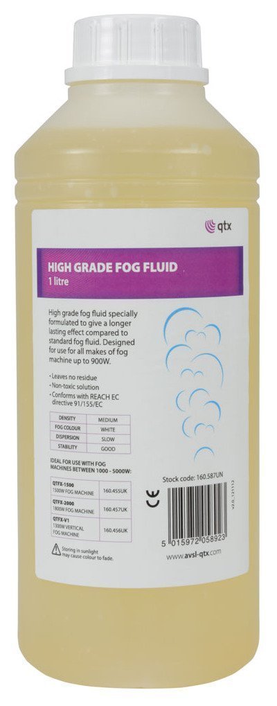 QTX High Grade Fog & Smoke Fluid 1Ltr - Packaging may vary