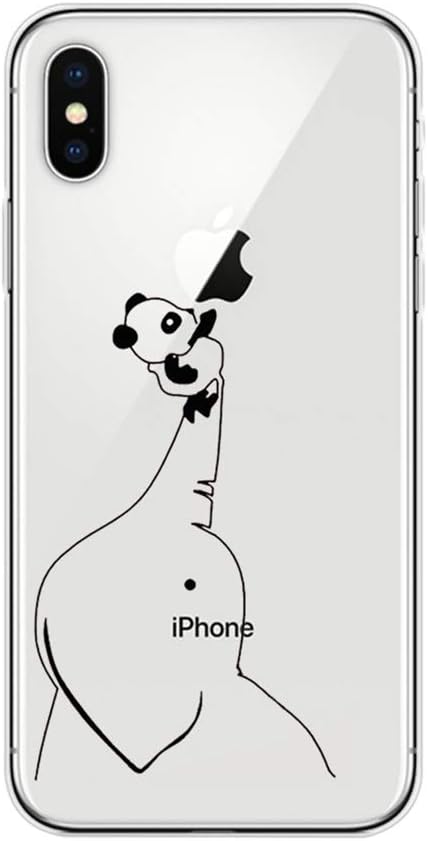 Bakicey iPhone XS Case Silicone, iPhone XS Max Protective Cover Ultra Thin Transparent Panda Case TPU Cover iPhone XR Bumper Schale Soft Backcover for Apple iPhone XS/XR/XS Max - Multicolour - X/Xs