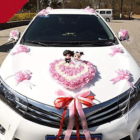 Decoration De Voiture De Mariage Fleur De Traction Noeud Cadeau Ensemble Complet Creatif Amazon Fr Cuisine Maison