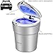 VIMVIP Portable Stainless Auto Car Cigarette Ashtray Ash with Blue LED Light Smokeless Stand Cylinder Cup Holder