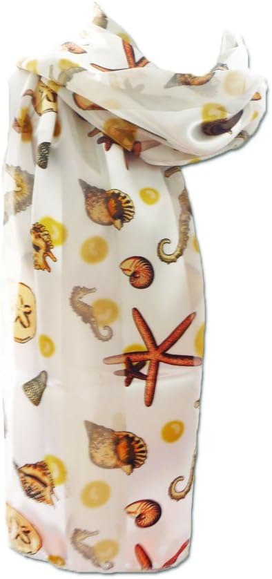 New Company Womens Beach Seahorse Shell Ocean Summer Scarf - One Size