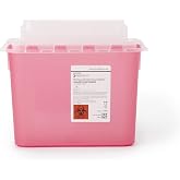 McKesson Prevent Sharps Container for Home Use, 5.4 Quart - for Biohazard Infectious Waste, Needle and Syringe Disposal - Translucent, Touchless Lid - Red, 1 Count