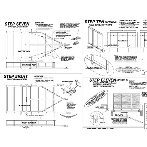 Utility Trailer Plans Blueprints (12' x 6'6" Model 1112) in Dubai UAE Whizz Blueprints