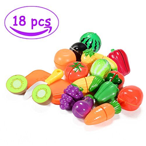 Fidgetkit pretend cutting food, 18 pcs cutting fruits a…