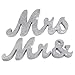 Haperlare Vintage Style Mr and Mrs Sign Mr & Mrs Wooden Letters Wedding Sign with Silver Glitter for Wedding Table,Photo Props,Party Table,Top Dinner Decoration