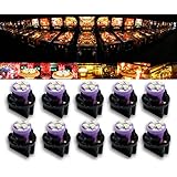 PA 10PCS #555 T10 LED Pinball Machine Lights 6.3V 4SMD + Bulb Socket Twist Lock Wedge Instrument Base (Purple)