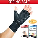 Compression Gloves Infused with Copper | Arthritis | Rheumatoid | Carpal Tunnel | Sports | Muscle & Joint Pain | Men and Women (Unisex)