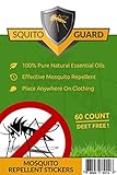 Squito Guard PREMIUM Mosquito Repellent Patches-100% All Natural-DEET Free Mosquito Repellent Patch-Kid Safe Mosquito Repellent Stickers-Effective Relief by
