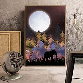 Framed Canvas Home Artwork Decoration Abstract Colorful Scenery Canvas Wall Art for Living Room, Bedroom - 16x24 inches