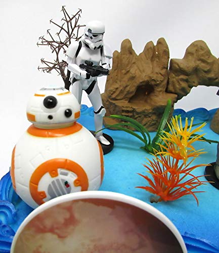 STAR WARS 22 Piece Birthday Cake Topper Featuring 6 Star Wars Figures and Decorative Themed Accessories