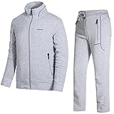 JINSHI Men's Athletic Tracksuit Full Zip Warm Jogging Sweat Suits