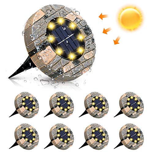 GLIME Solar Bodenleuchte 8er Warm Weiß