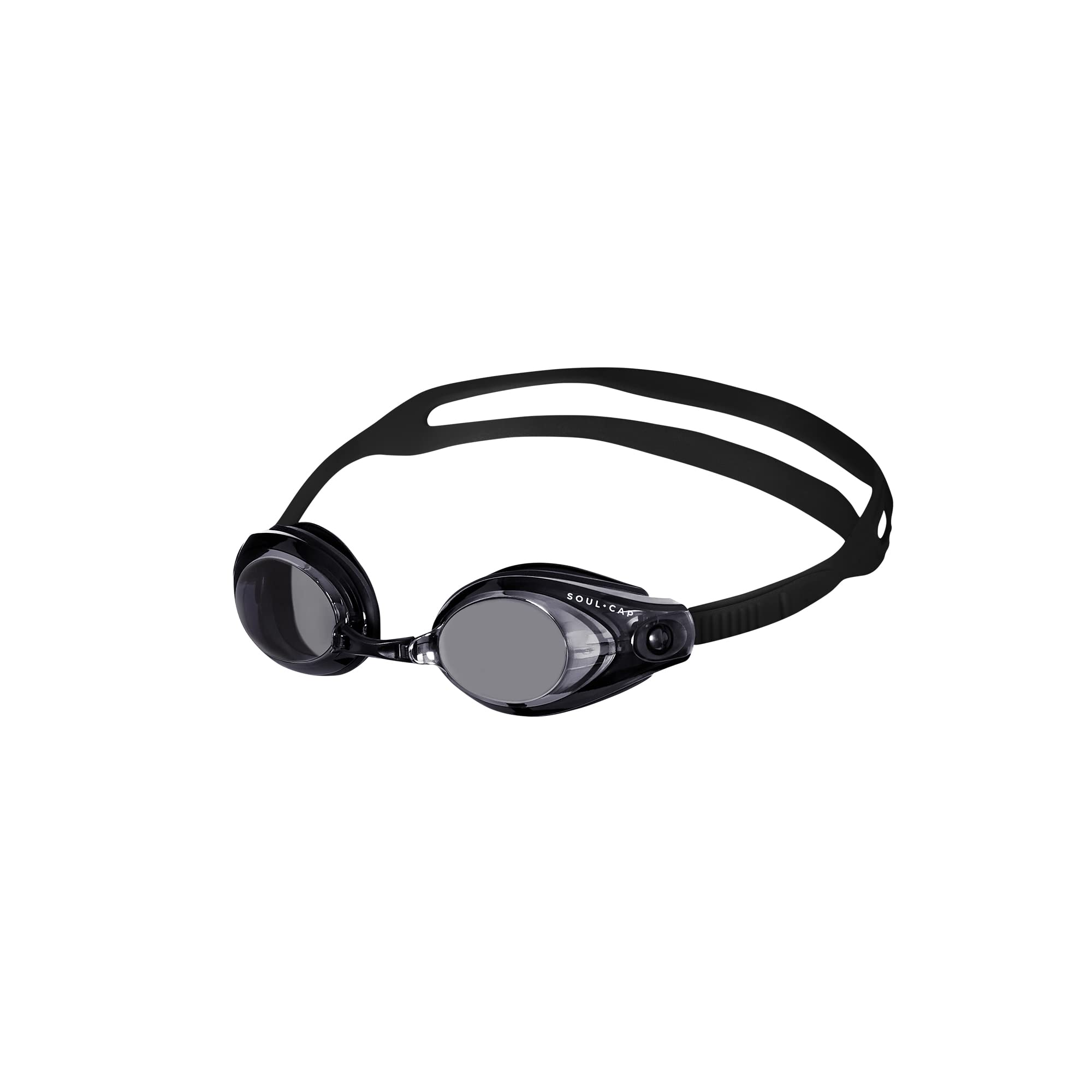 SOUL CAP - Swim Goggles for Kids | HAJOS | Dark Lens | UV-Protection & Anti-fog Lens | Quick-release Buckle & 4 Sizes of Nosepiece | Glare Protection | No Leaking | Clear Vision