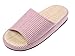 Bronze Times (TM) Unisex Vertical Stripes Indoor Cotton Flax House Slippers (C-red)