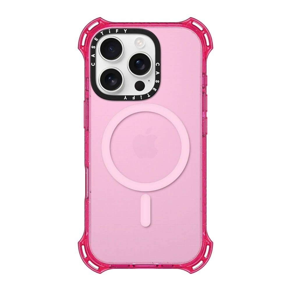 CASETiFY Bounce iPhone 16 Pro Case [Shockproof / 21.3ft. 6X Military Grade Drop Protection/Compatible with Magsafe] - Primrose Pink