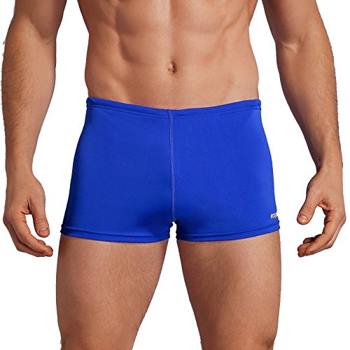 Easyglide Square Leg Suit Mens Comfortable Swimwear for Polyester Fabric Shape Retention,Quick Drying (Royal Blue, 38)