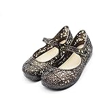 TANDEFLY Baby Girls Mary Jane Flat Shoes Glitter Nest Lines Kid's Sandals