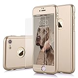 iPhone 7 Case, Vancke Ultra Thin Perfect Fit 360 Degree Full Protection Hard Case with Tempered Glass Screen Protector For iPhone7 4.7inch (gold)¡­