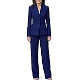 Marycrafts Women's Business Outfit Blazer Wide Leg Pant Suits Set for Work