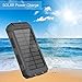 Solar Powered Portable Charger, LSXD Solar Power Bank 10000mAh Waterproof, Dual USB External Backup Battery Pack with 2 Flashlights Carabiner and Compass for Travelling, Hiking, Emergency Use